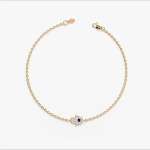 14k yellow gold evil eye bracelet